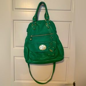 Kelly emerald green leather Emma fox handbag purse crossbody gold hardware